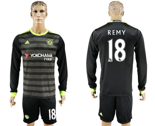 Chelsea #18 Remy Sec Away Long Sleeves Soccer Club Jersey